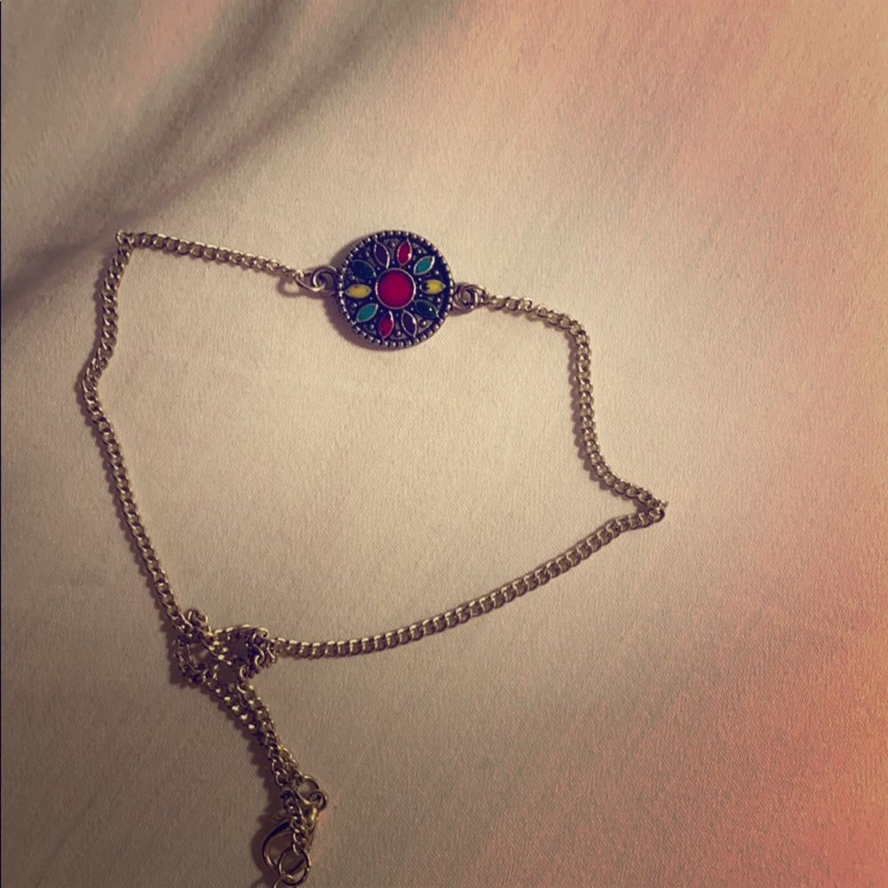 rainbow flower choker